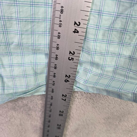 Mens Southern Tide Trim Fit Green Blue Plaid Shirt Long Sleeve Button Up Size L - Picture 6 of 7